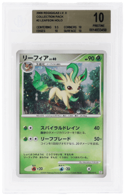 2009 Pokemon Regigigas Lv X Collection Pack Japanese Holo Leafeon #2 BGS 10