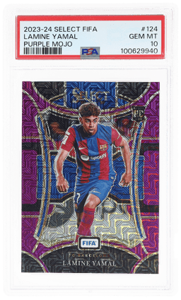 2023 Panini Select Fifa Mezzanine Purple Mojo Lamine Yamal #124 PSA 10