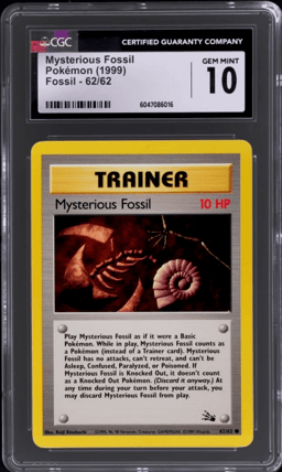 1999 Pokemon Fossil Mysterious Fossil #62 CGC 10