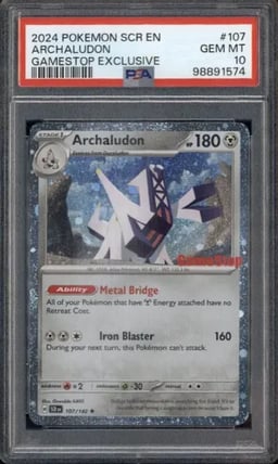 2024 Pokemon Scr EN-Stellar Crown Gamestop Exclusive #107 Archaludon PSA 10