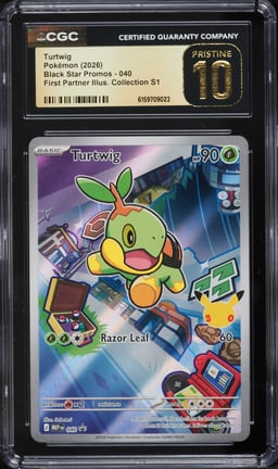 2026 Pokemon Mega Evolution Promo First Partner Illustration S1 Full Art Turtwig #40 CGC 10