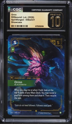 2026 Riftbound: LoL Spiritforged Ornn #058a CGC 10 PRISTINE