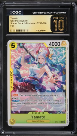 2024 One Piece Starter Deck 3 Brothers Foil Yamato #ST13-016 CGC 10 PRISTINE