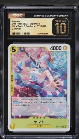 2023 One Piece Japanese Ultra Deck 3 Brothers Yamato #ST13-016 CGC 10 PRISTINE
