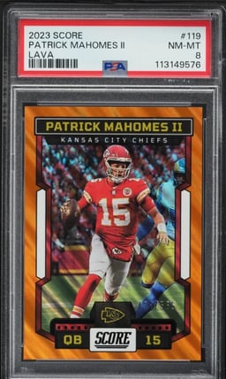 2023 Score Lava Patrick Mahomes II /565 #119 PSA 8 NM-MT