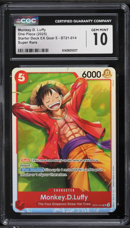 2025 One Piece Starter Deck EX Gear 5 SR Monkey D. Luffy #ST21-014 CGC 10 GEM MINT