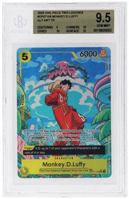 2024 One Piece Two Legends Treasure Rare Monkey D Luffy #OP07109 BGS 9.5