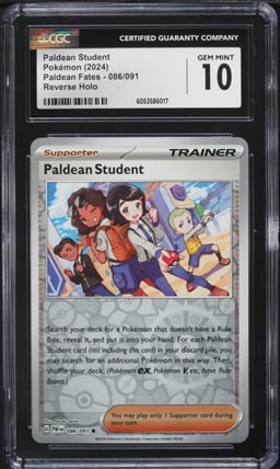2024 Pokemon SWSH Paldean Fates Reverse Holo Paldean Student #86 CGC 10 GEM MINT