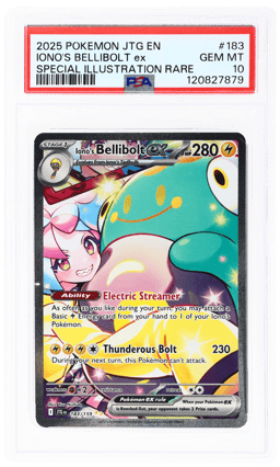 2025 Pokemon Scarlet and Violet Journey Together Special Illustration Rare Iono's Bellibolt Ex #183 PSA 10