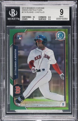 2015 Bowman Chrome Green Refractor Rusney Castillo #174 68/99 BGS 9