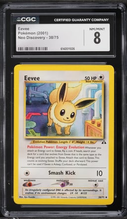 2001 Pokemon Neo Discovery Eevee #38 CGC 8 NM-MT