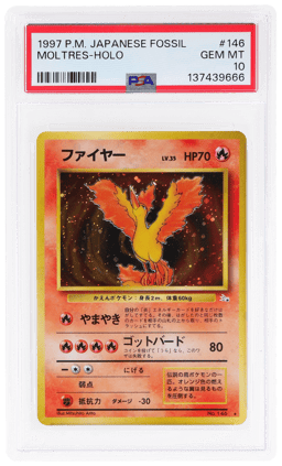 1996 Pokemon Fossil Japanese Holo Moltres #146 PSA 10
