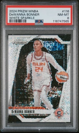 2024 PANINI PRIZM WNBA WHITE SPARKLE #116 DEWANNA BONNER PSA 8