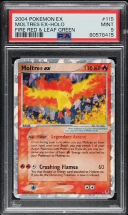 2004 Pokemon EX Fire Red Leaf Green Holo Moltres ex #115 PSA 9 MINT