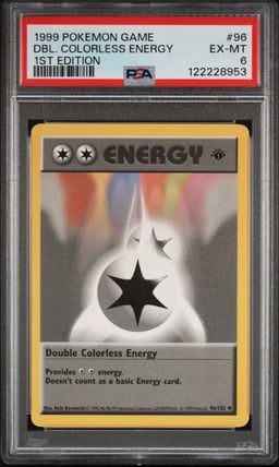 1999 POKEMON GAME 1ST ED #96 DOUBLE COLORLESS ENERGY PSA 6