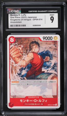 2023 One Piece Japanese Kingdoms Of Intrigue Monkey D. Luffy #OP04-014 CGC 9 MINT