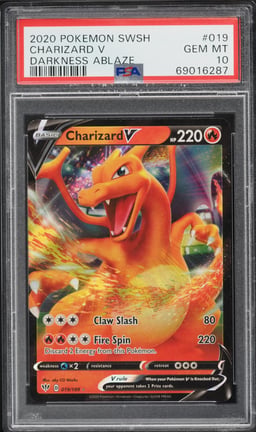 2020 Pokemon Sword & Shield Darkness Ablaze Holo Charizard V #19 PSA 10 GEM MINT