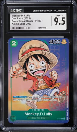 2023 One Piece Promo Anime Expo '23 Monkey D. Luffy #P-037 CGC 9.5 MINT+