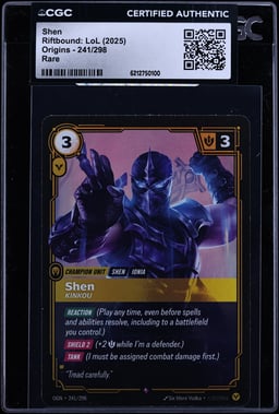 2025 Riftbound League Of Legends LoL Origins Shen #241 CGC AUTH