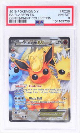 2016 Pokemon XY Generations Radiant Collection Flareon Ex #RC28 PSA 8