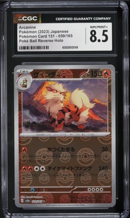 2023 Pokemon Japanese SV 151 Poke Ball Reverse Holo Arcanine #59 CGC 8.5 NM-MT+