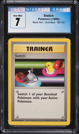 1999 Pokemon Base Set Switch #95 CGC 7 NRMT