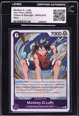 2023 One Piece Japanese Pillars Of Strength Monkey D. Luffy #OP03-070 CGC AUTH