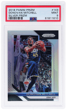 2018 Panini Prizm Silver Prizm Donovan Mitchell #143 PSA 9