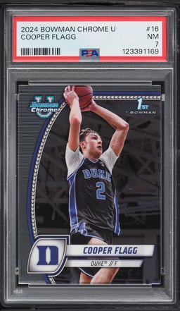 2024 Bowman Chrome University Cooper Flagg #16 PSA 7 NRMT