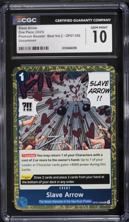 2025 One Piece Premium Booster: Best Vol.2 Slave Arrow #OP07-056 CGC 10 GEM MINT
