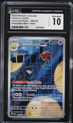2025 Pokemon SV Destined Rivals IR Team Rocket's Orbeetle #198 CGC 10 GEM MINT