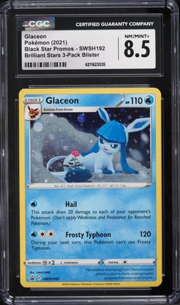 2021 Pokemon Sword & Shield Promo Brilliant Stars Holo Glaceon #SWSH192 CGC 8.5 NM-MT+