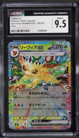 2025 Pokemon Japanese Start Deck 100 Battle Collection Holo Leafeon Ex #038 CGC 9.5 MINT+