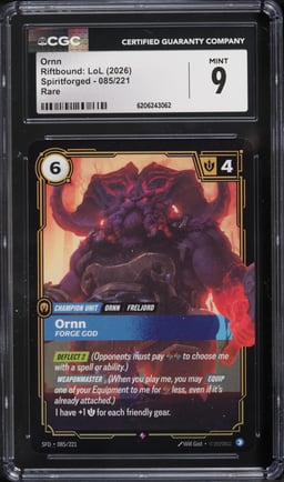 2026 Riftbound League Of Legends LoL Spiritforged Ornn #85 CGC 9 MINT