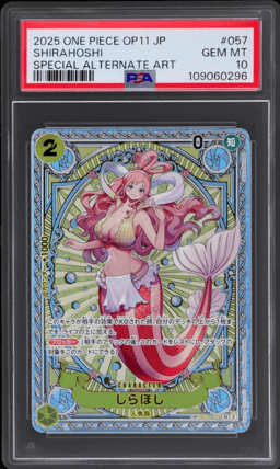 2025 One Piece Card Game A Fist of Divine Speed Japanese Special Alternate Art Shirahoshi #EB01057 PSA 10