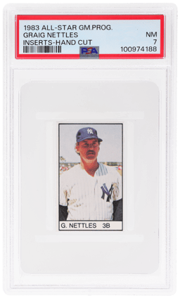 1983 All-Star Game Program Inserts Hand Cut Graig Nettles PSA 7