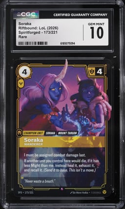 2026 Riftbound League Of Legends Spiritforged Soraka #173 CGC 10 GEM MINT