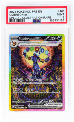 2025 Pokemon Scarlet and Violet Prismatic Evolutions Special Illustration Rare Umbreon Ex #161 PSA 9