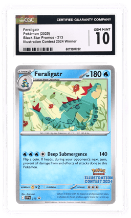 2025 Pokemon Scarlet and Violet Black Star Promo Illustration Contest '24 Winner Feraligatr #213 CGC 10
