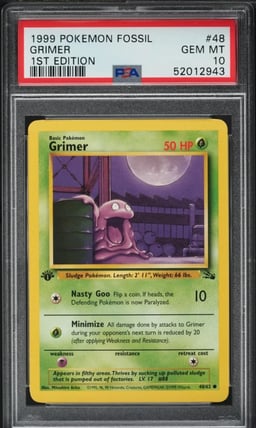 1999 Pokemon Fossil 1st Edition Grimer #48 PSA 10 GEM MINT