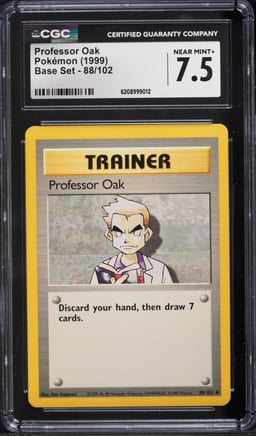 1999 Pokemon Base Set Professor Oak #88 CGC 7.5 NRMT+