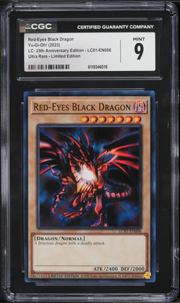 2023 Yu-Gi-Oh! LC 25th Anniversary Edition Ultra Rare Red-Eyes Black Dragon #LC01-EN006 CGC 9