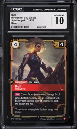 2026 Riftbound League Of Legends Spiritforged Rell #024 CGC 10 GEM MINT