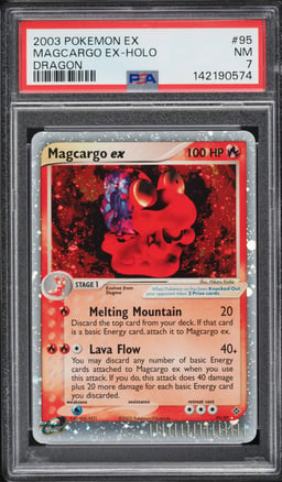 2003 Pokemon EX Dragon Holo Magcargo EX #95 PSA 7 NRMT