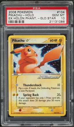 2006 Pokemon EX Holon Phantoms Holo Pikachu Gold Star #104 PSA 10 GEM MINT