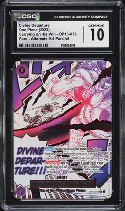 2025 One Piece Carrying On His Will Manga Art Divine Departure #OP13-076 CGC 10 GEM MINT