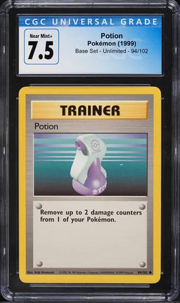 1999 Pokemon Base Set Potion #94 CGC 7.5 NRMT+