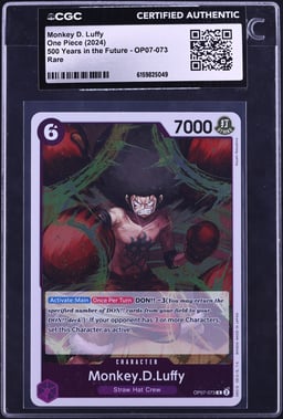 2024 One Piece 500 Years In The Future Monkey D. Luffy #OP07-073 CGC AUTH