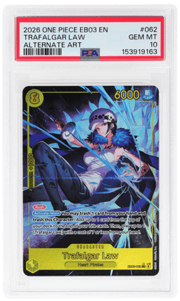 2026 One Piece Extra Booster Heroines Edition Alternate Art Trafalgar Law #EB03-062 PSA 10