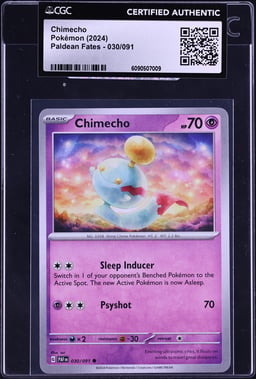 2024 Pokemon Scarlet & Violet Paldean Fates Chimecho #30 CGC AUTH